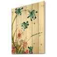 thumbnail image 1 of Designart 'Blue Abstract Blossoming Farmhouse Flowers On White' Modern Farmhouse Print on Natural Pine Wood, 1 of 3