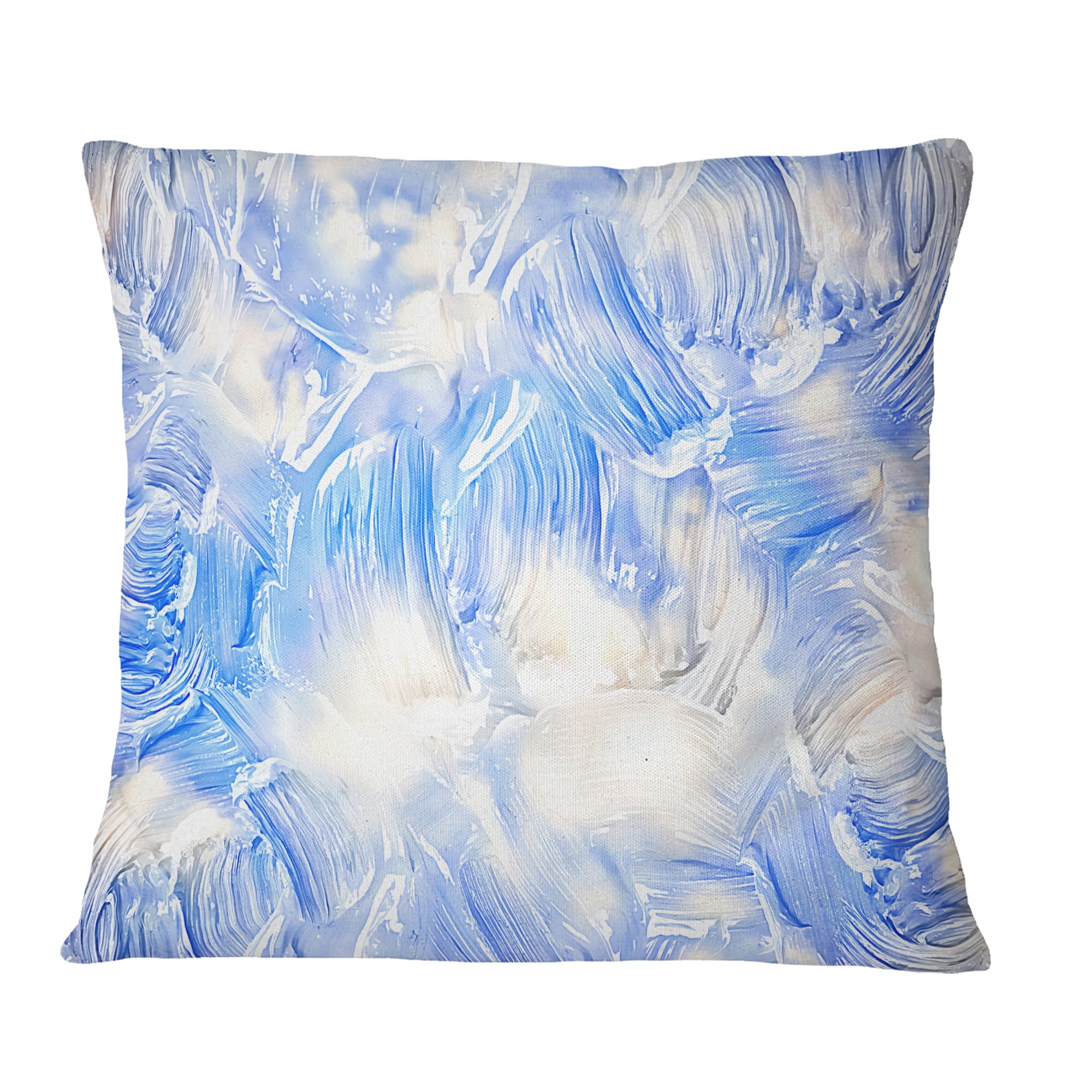 Designart Blue Abstract Pattern Oil Painting - Abstract Throw Pillow - 16x16