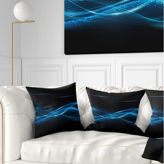 Designart Blue Abstract Vector Pattern - Contemporary Throw Pillow - 16x16