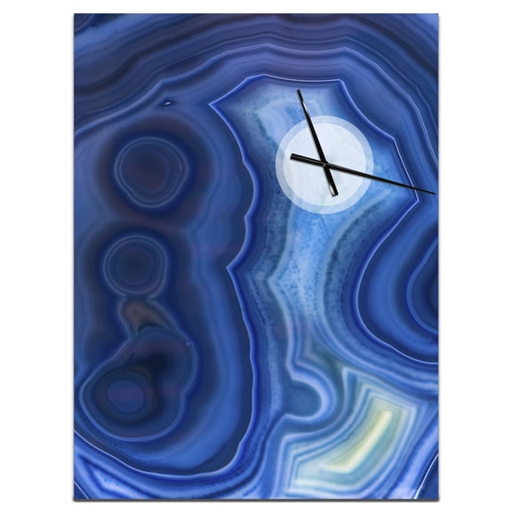 Designart 'Blue Agate Stone Design' Modern wall clock
