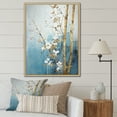 thumbnail image 1 of Designart "Blue And Gold Bamboo In Minimalism" Bamboo Floater Framed Wall Art Living Room, 1 of 5