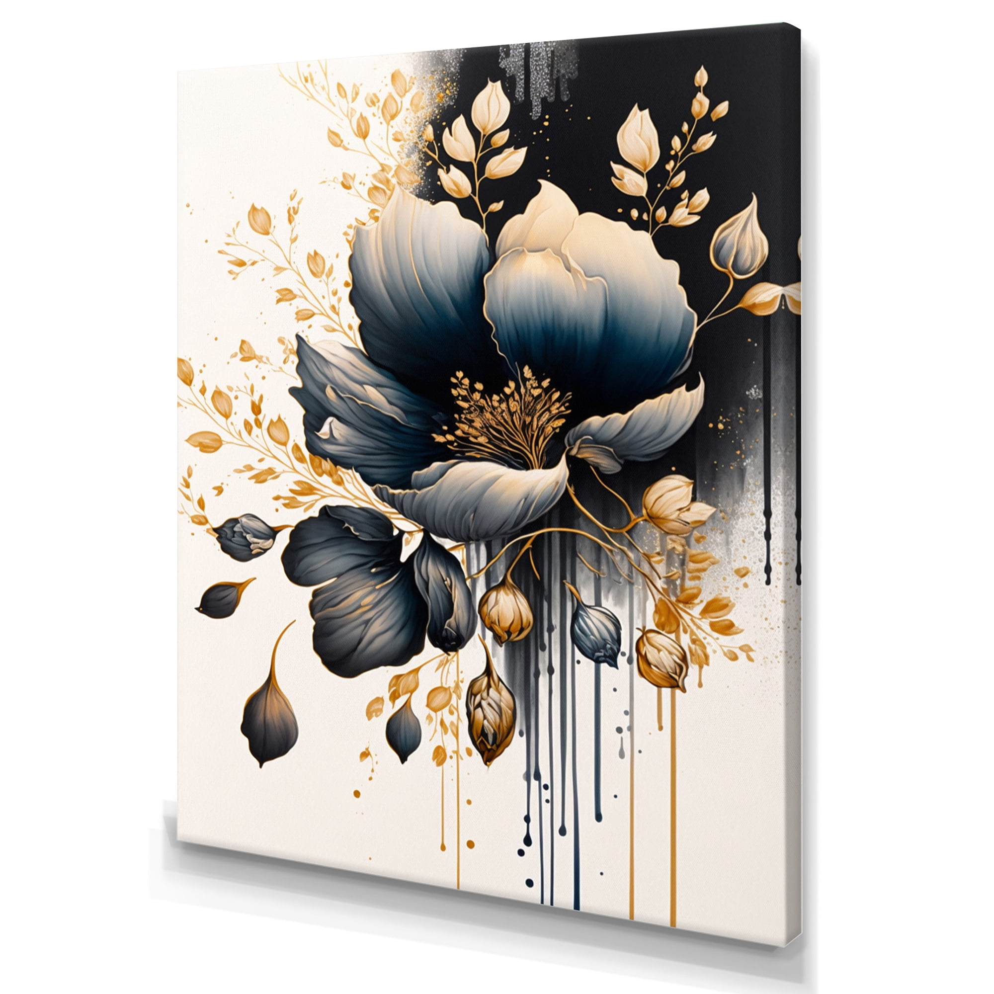 Designart Blue And Gold Crocus Bunch II Canvas Wall Art