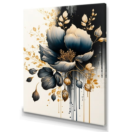 Designart Blue And Gold Crocus Bunch II Canvas Wall Art