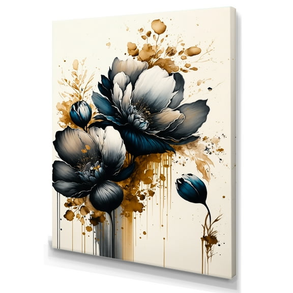 Designart Blue And Gold Crocus Bunch III Canvas Wall Art