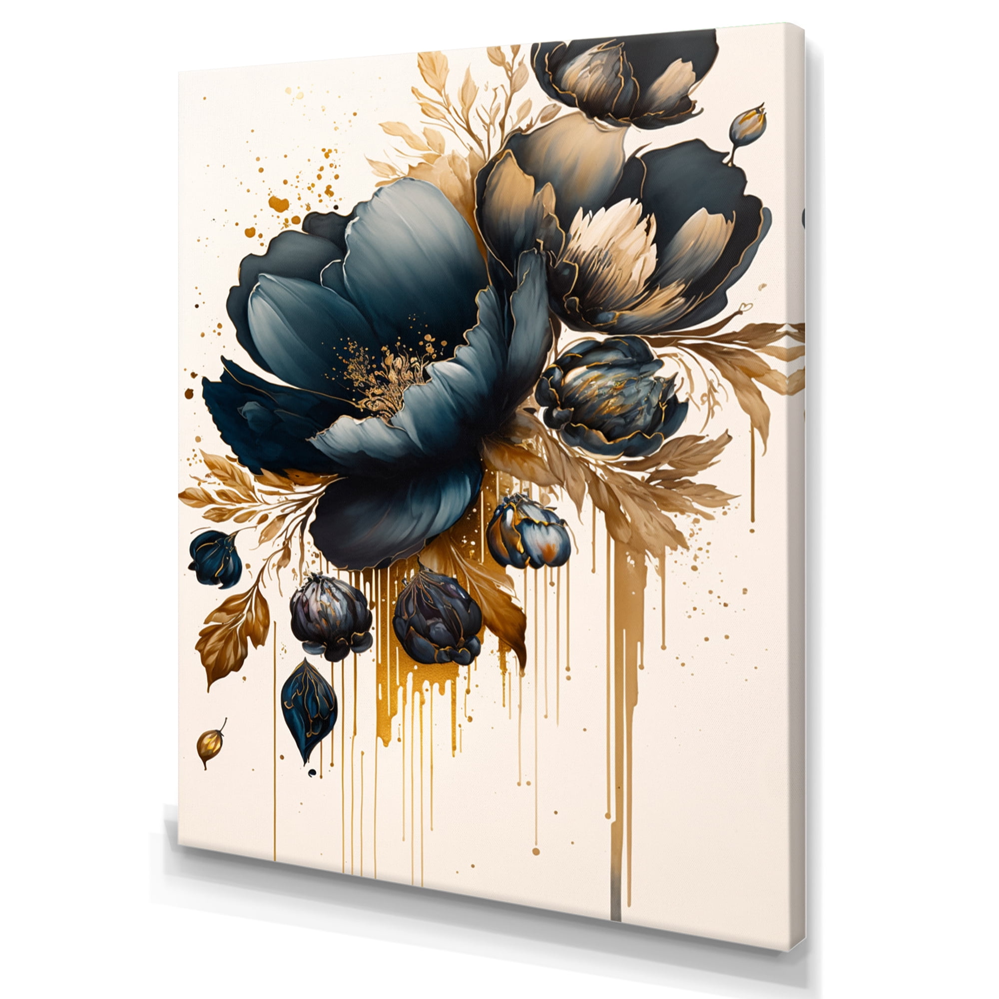Designart Blue And Gold Crocus Bunch V Canvas Wall Art