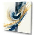 thumbnail image 1 of Designart Blue And Gold Swirl Abstract V Canvas Wall Art, 1 of 5