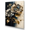 thumbnail image 1 of Designart Blue And Gold Zinnia Flowers I Canvas Wall Art, 1 of 5