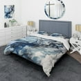 thumbnail image 1 of Designart "Blue And Grey Ethereal Elixir IX" Abstract Bedding Covert Set - Modern Blue Transitional Bed Set With 2 Shams, 1 of 1