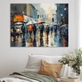 thumbnail image 1 of Designart "Blue And Grey Reflections Of A Rainy Day" City Art Deco Canvas Art Print, 1 of 5