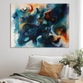 thumbnail image 1 of Designart "Blue And Orange Marble Liquid Ink III" Abstract Marble Canvas Wall Art, 1 of 5