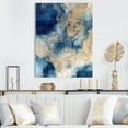 thumbnail image 1 of Designart "Blue And White Abstracted Liquid Art IV" Abstract Liquid Ink Wall Art For Kitchen, 1 of 5