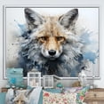 thumbnail image 1 of Designart "Blue And White Fox Portrait" Animals Fox Floater Framed Canvas Art Print, 1 of 5