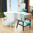 thumbnail image 1 of Designart "Blue And White Mixing In Marble" Upholstered Modern Accent Chair and Arm Chair, 1 of 5