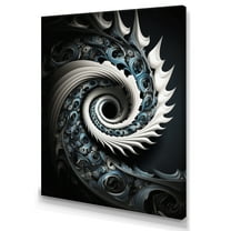 Designart Blue And White Stained Liquid Glass I Canvas Wall Art