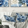thumbnail image 1 of Designart "Blue And White Victorian Florals V" Floral Printed Throw Pillow, 1 of 5