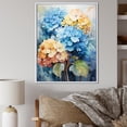 thumbnail image 1 of Designart "Blue And Yellow Hydrangea Harmony" Hydrangea Floater Framed Wall Decor, 1 of 5