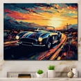 thumbnail image 1 of Designart "Blue And Yellow Vintage Car Charisma III" Retro Car Wall Art For Bathroom, 1 of 5
