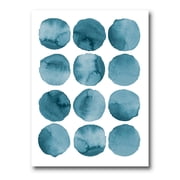 Designart Blue Aquamarine Circles Geometric Elements Modern Canvas Wall Art Print