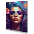 thumbnail image 1 of Designart Blue Attractive Woman With Flowers II Canvas Wall Art, 1 of 5