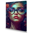 thumbnail image 1 of Designart Blue Attractive Woman With Flowers III Canvas Wall Art, 1 of 5
