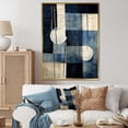 thumbnail image 1 of Designart "Blue Azure Geometric Collage" Abstract Framed Wall Art - Modern Blue Abstract Collages Entryway Framed Wall Art Print, 1 of 6