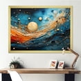 thumbnail image 1 of Designart "Blue Background Planetary Harmony In Beige" Astrology Picture Framed Wall Decor, 1 of 5