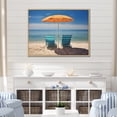 thumbnail image 1 of Designart "Blue Beach Chairs II" Nautical & Beach Floater Framed Canvas Print, 1 of 7