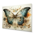 thumbnail image 1 of Designart "Blue Beige Butterfly Intricate Patterns" Animals Metal Art Living Room, 1 of 5