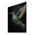 thumbnail image 1 of Designart "Blue Black Hummingbird Aerial Grace" Animals Print on Natural Pine Wood, 1 of 5