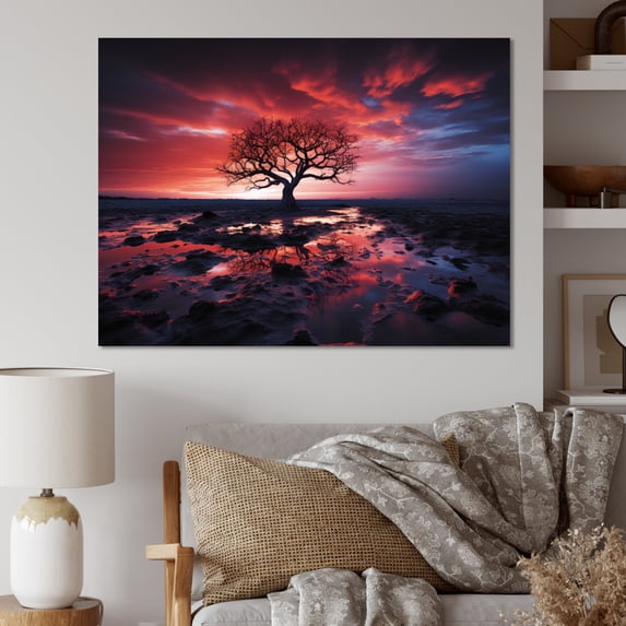 Designart "Blue Black Sky Euphony I" Landscapes Wall Decor