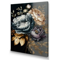 Designart Blue Blooming Bouquet IV Canvas Wall Art