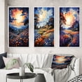 thumbnail image 1 of Designart "Blue Bonnet Bliss landscape III" Floral Framed Wall Art Set Of 3 - Blue Blue Bonnets Frame Canvas Set For Living Room Decor, 1 of 7