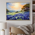 thumbnail image 1 of Designart "Blue Bonnet Dance In Meadows I" Blue Bonnets Floater Framed Wall Art Living Room, 1 of 5