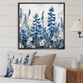 thumbnail image 1 of Designart "Blue Bonnets Blossom Mosaic I" Blue Bonnets Floater Framed Canvas Art Print, 1 of 5