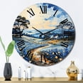 thumbnail image 1 of Designart "Blue Bonnets landscape Pointillism II" Floral Oversized Wall Clock, 1 of 1