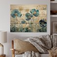 thumbnail image 1 of Designart "Blue Botanical flow III" Abstract Botanicals Print on Natural Pine Wood, 1 of 5