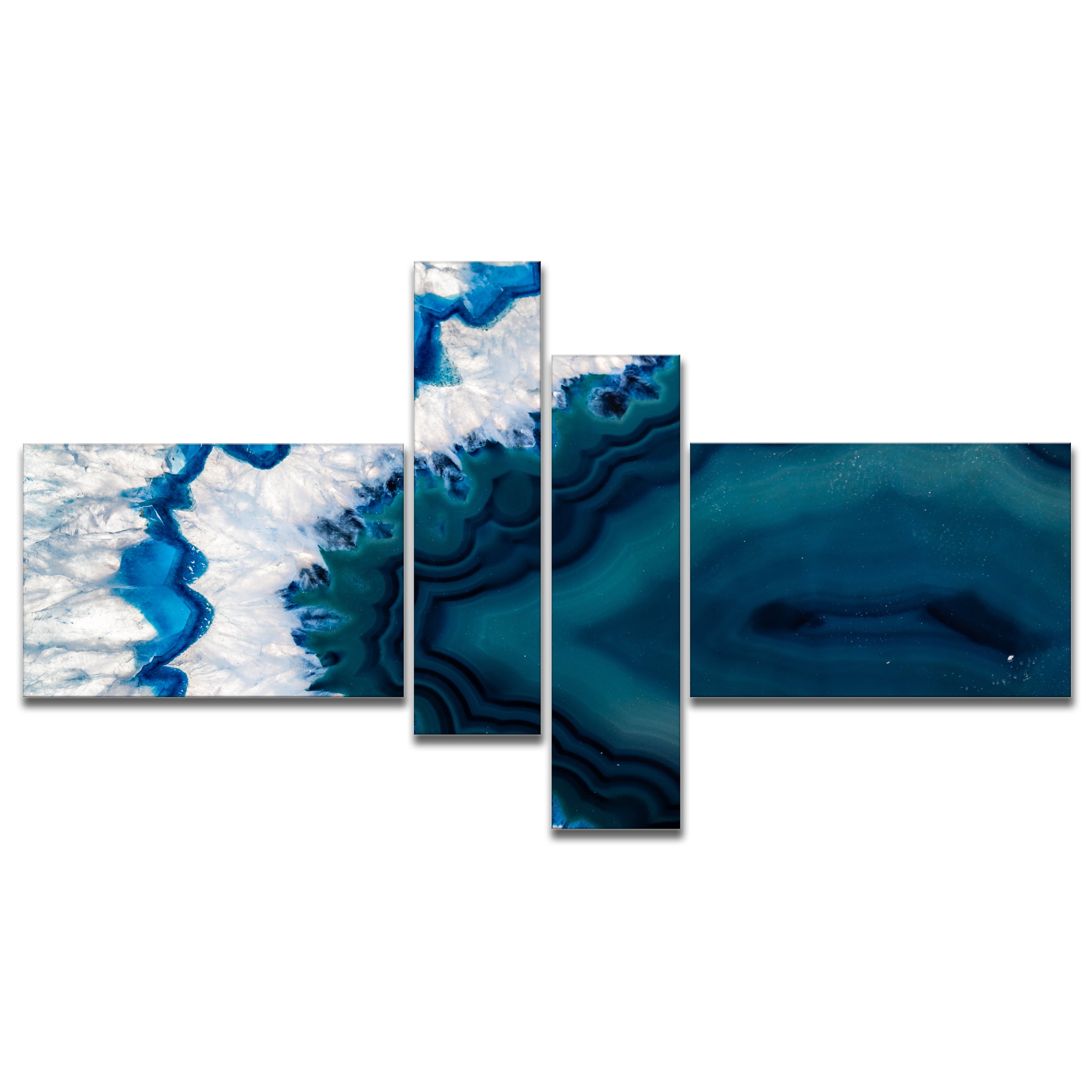 Designart 'Blue Brazilian Geode ' Abstract Canvas Wall Art Print
