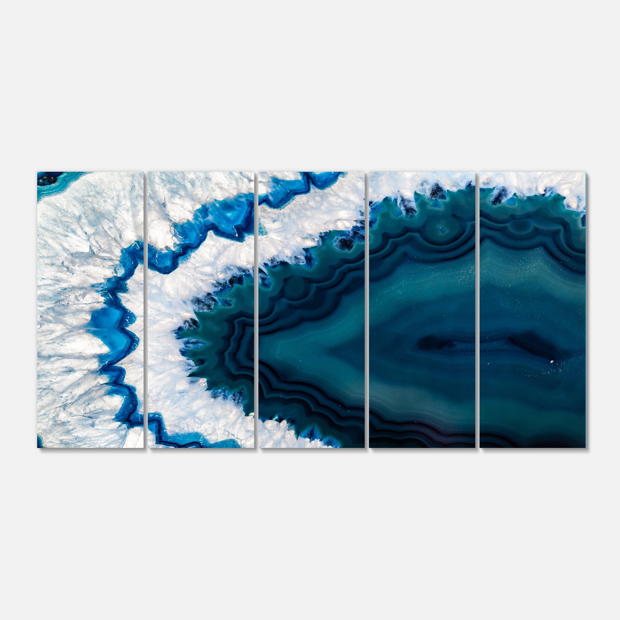 Designart 'Blue Brazilian Geode ' Abstract Canvas Wall Art Print