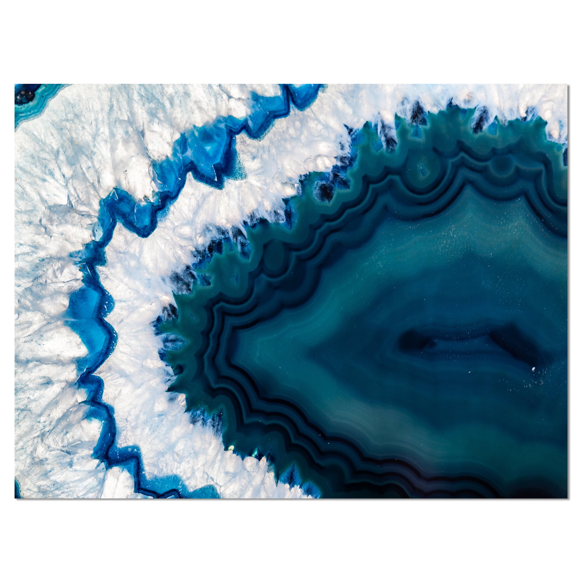 Designart 'Blue Brazilian Geode ' Abstract Canvas Wall Art Print