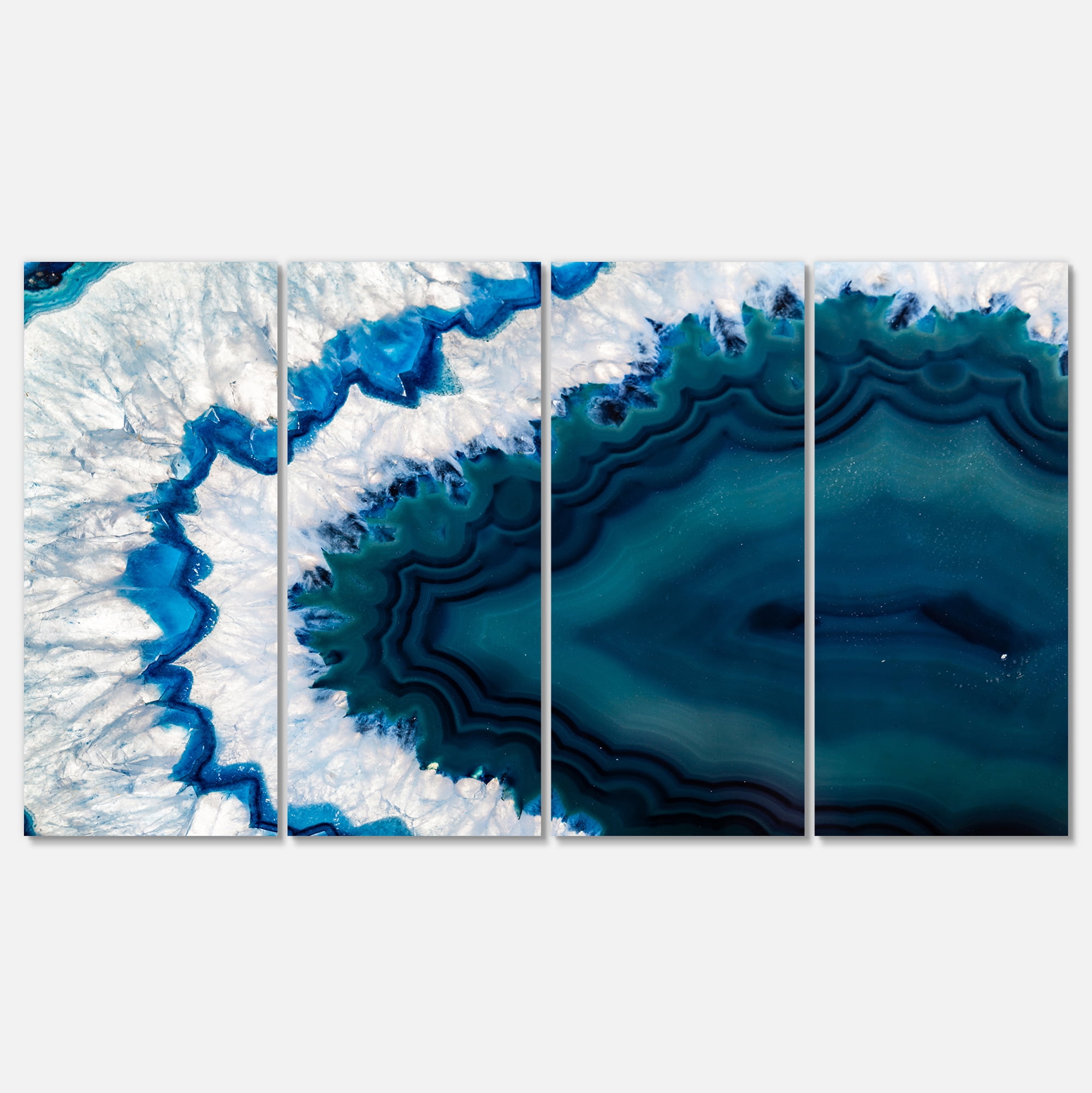 Designart 'Blue Brazilian Geode ' Abstract Canvas Wall Art Print