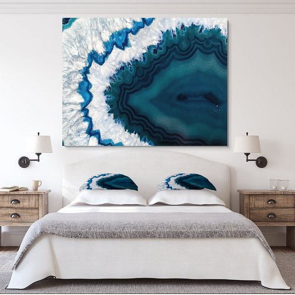 Designart 'Blue Brazilian Geode ' Abstract Canvas Wall Art Print