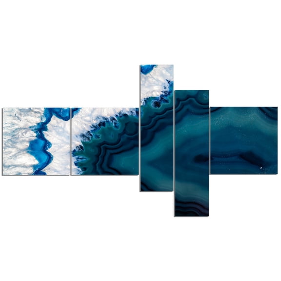 Designart 'Blue Brazilian Geode ' Abstract Canvas Wall Art Print