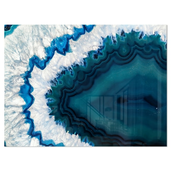 Designart 'Blue Brazilian Geode ' Abstract Metal Wall Art Print