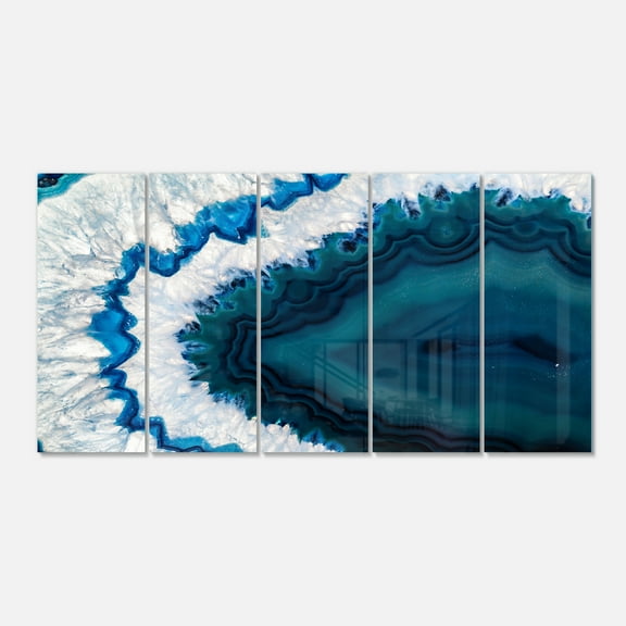 Designart 'Blue Brazilian Geode ' Multipanel Abstract Metal Wall Art Sets Print