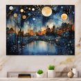 thumbnail image 1 of Designart "Blue Bridge Urban Reflections Pointillism" Architecture Metal Art Print, 1 of 5