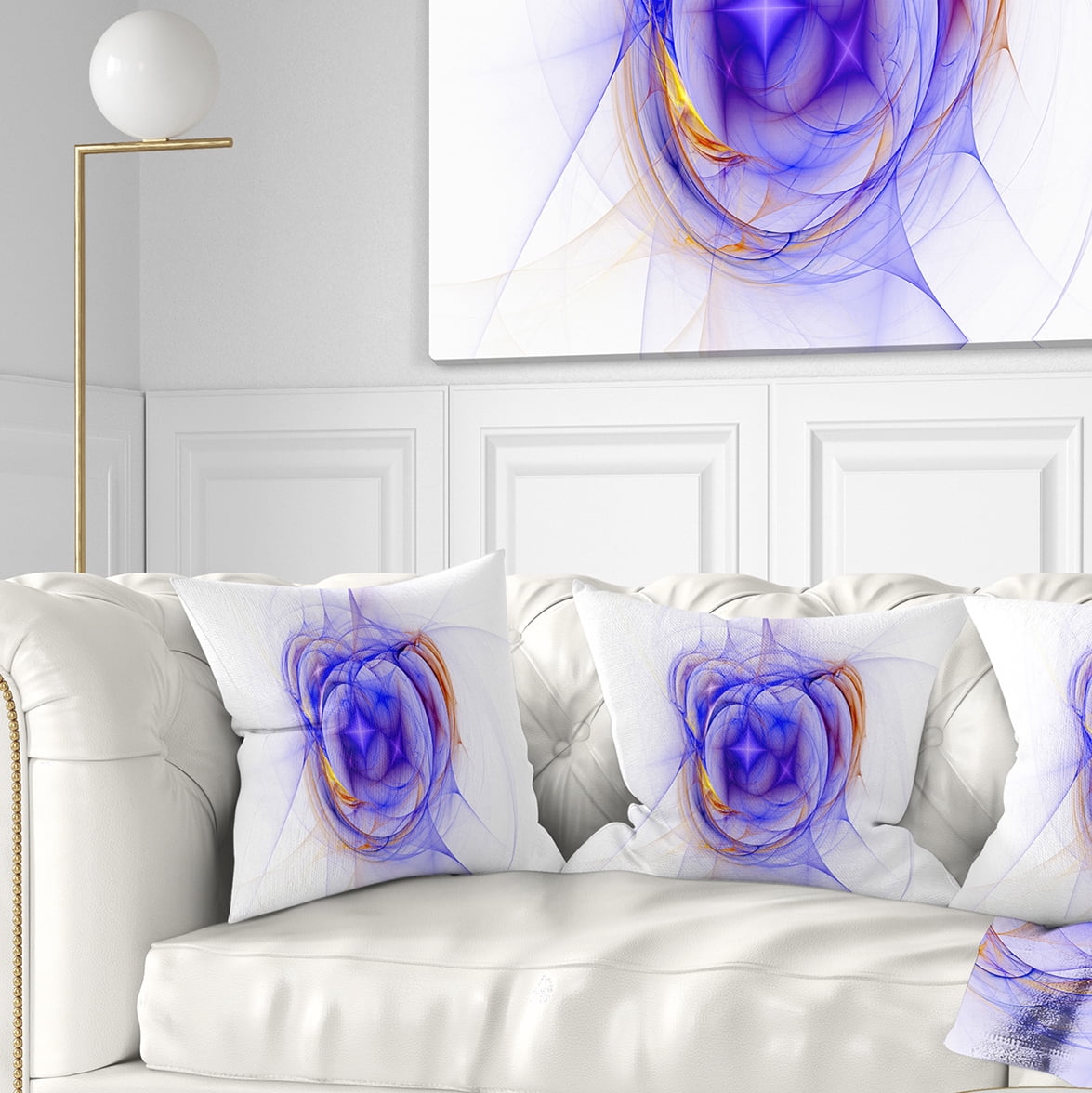 Designart Blue Bright Star Nebula - Abstract Throw Pillow - 18x18