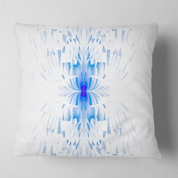 Designart Blue Butterfly Outline on White - Abstract Throw Pillow - 16x16