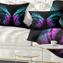 Designart Blue Butterfly Wings - Floral Throw Pillow - 12x20