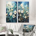 thumbnail image 1 of Designart "Blue Calm Gardens III" Abstract Botanicals Wall Art Set Of 2 - Blue Floral Canvas Set For Living Room Decor, 1 of 7