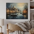 thumbnail image 1 of Designart "Blue Canal Urban Venice Charcoal" Canals Print on Natural Pine Wood, 1 of 1
